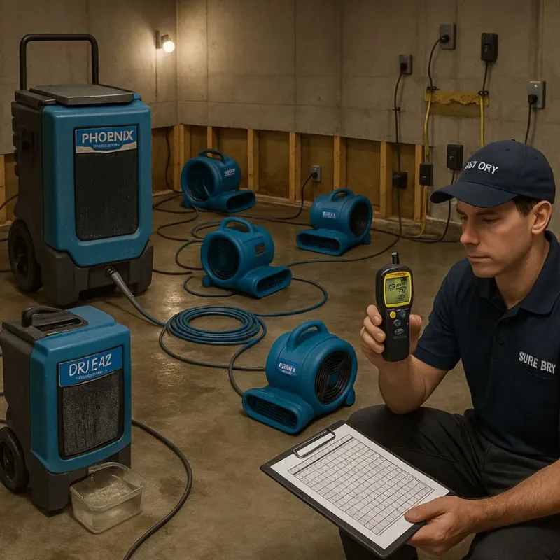 Structural Drying and Dehumidification process in Barrington, NJ